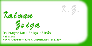 kalman zsiga business card