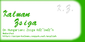 kalman zsiga business card